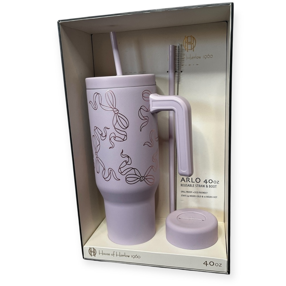 Limited Edition House of Harlow 1960 Arlo 40oz Purple Tumbler Set with 2 Straws